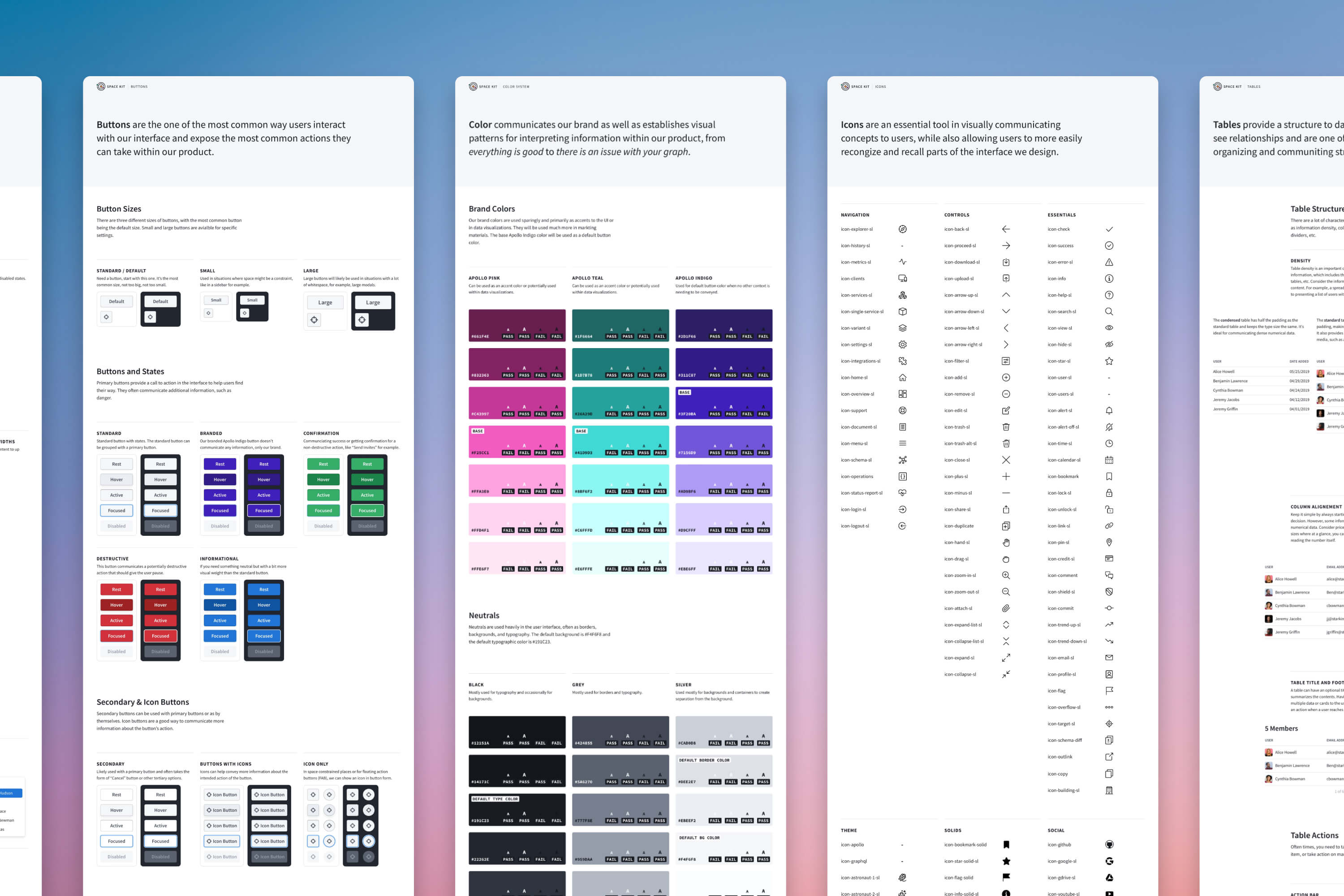 Apollo Space Kit Design System Examples