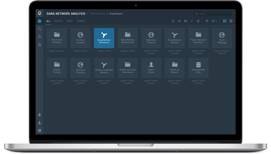 Palantir Workspace Grid View